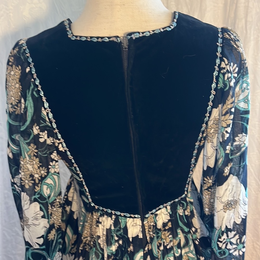 vintage 70s likely Janice Wainwright maxi dress bell sleeves - Picture 4 of 6
